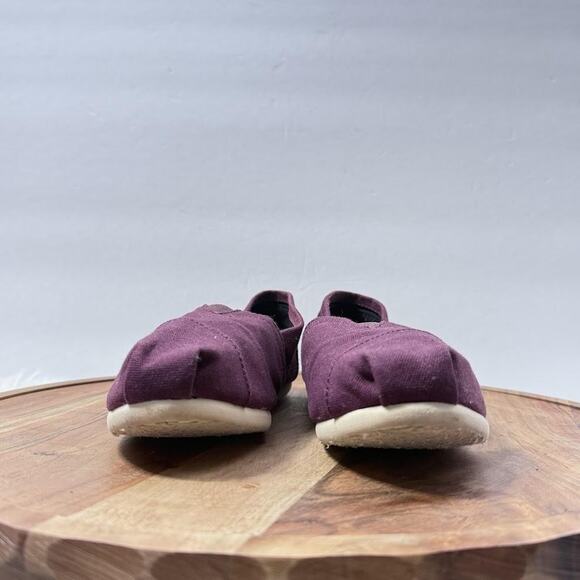 TOMS Shoes Womens Size 7 Burgundy Classic Alpargata Slip On Flats Canvas Comfort - Picture 4 of 14